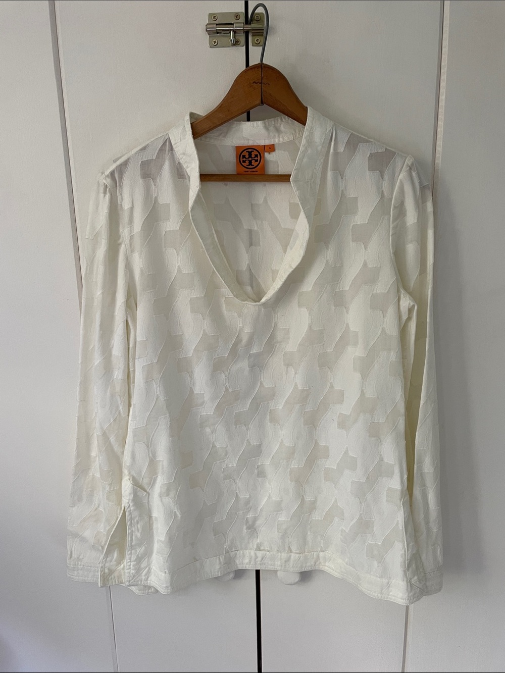 Tory Burch Ivory Cutwork Tunic size 4